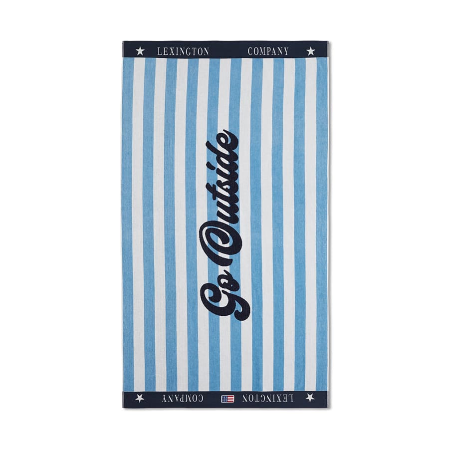 Velour Beach Towel 100x180 blue/white