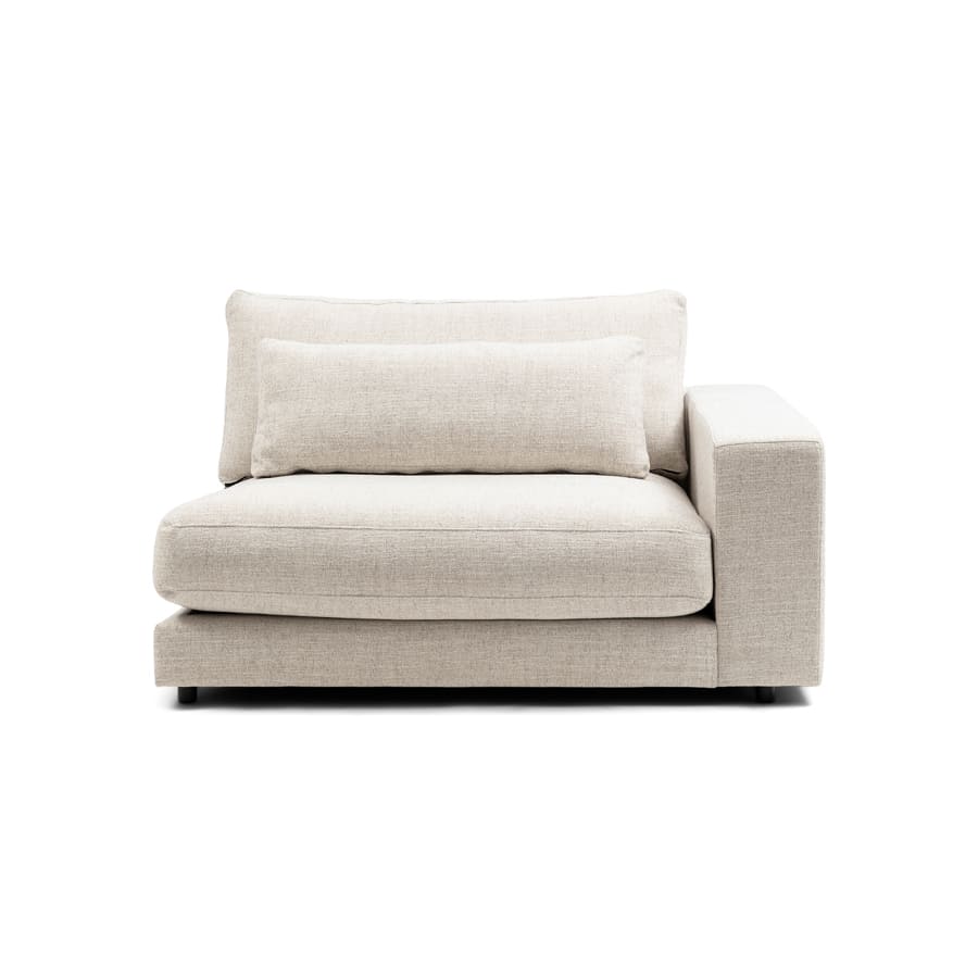 Stephen Corner Arm Right, rich tweed, antique white