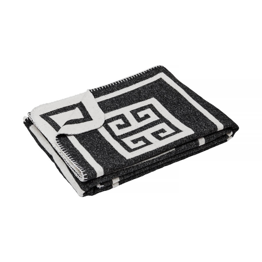 Plaid Lugano 138x184 charcoal/offwhite