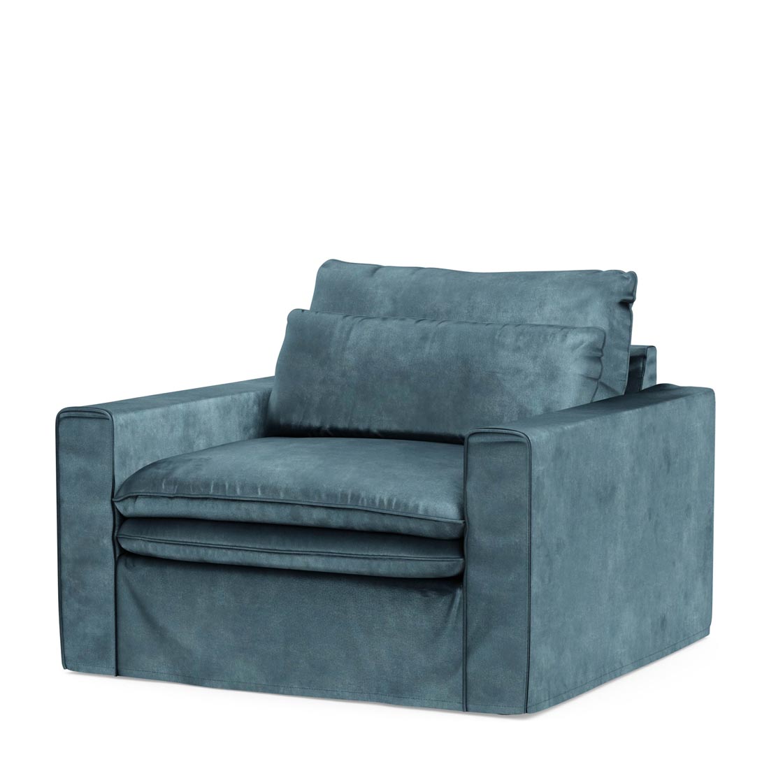 Continental Love Seat, velvet, petrol