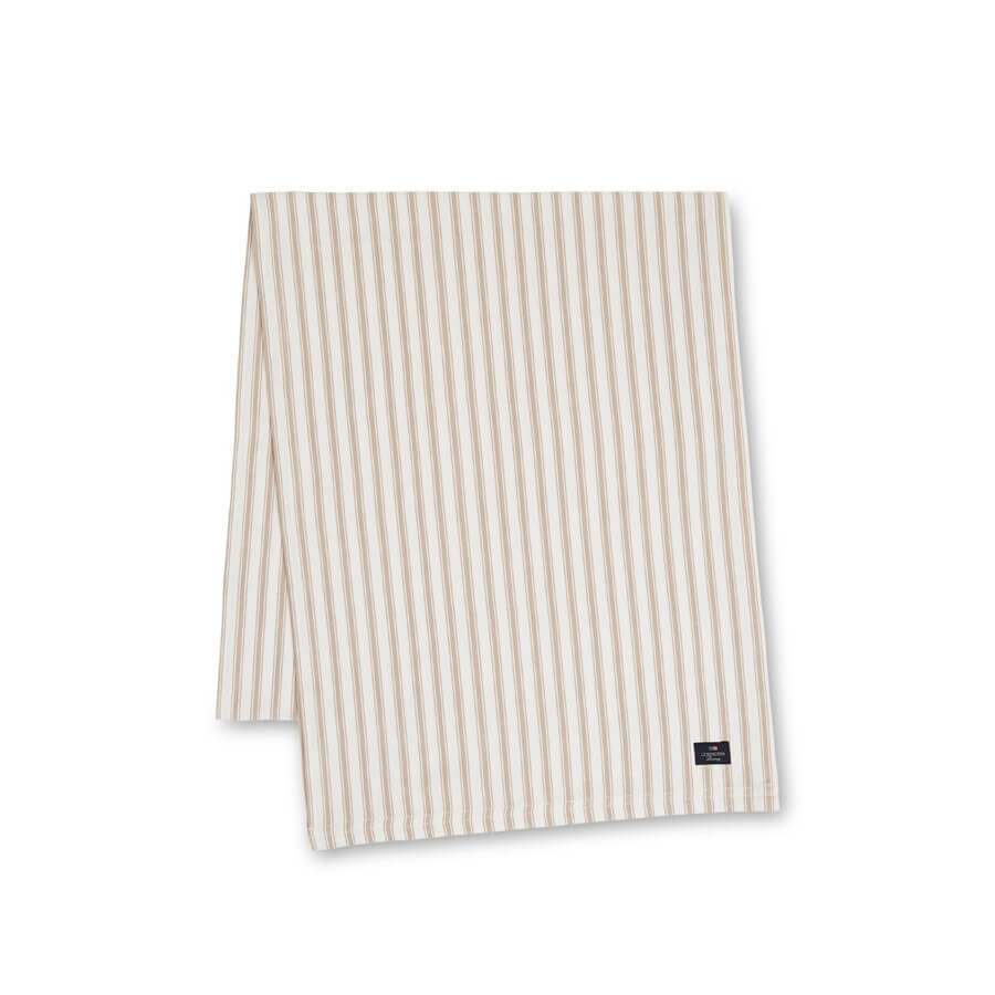 Icons Cotton Herringbone Runner Beige/White 50x150