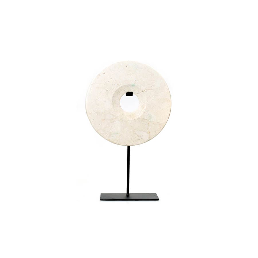 Marble Disc on Stand white M