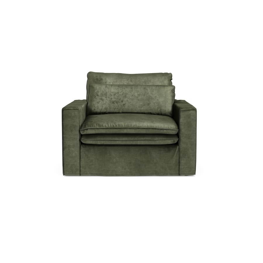 Continental Love Seat, velvet, ivy