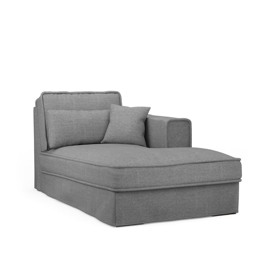 Metropolis Chaise Longue Rechts, Baumwolle Grey
