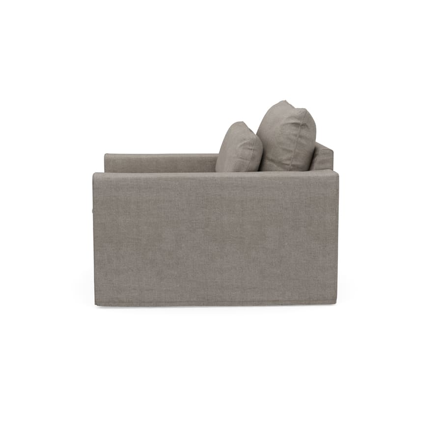 Continental Love Seat, washed cotton, stone