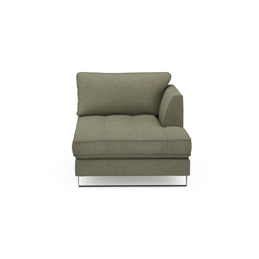 West Houston Chaiselongue Right, oxford weave, forest green