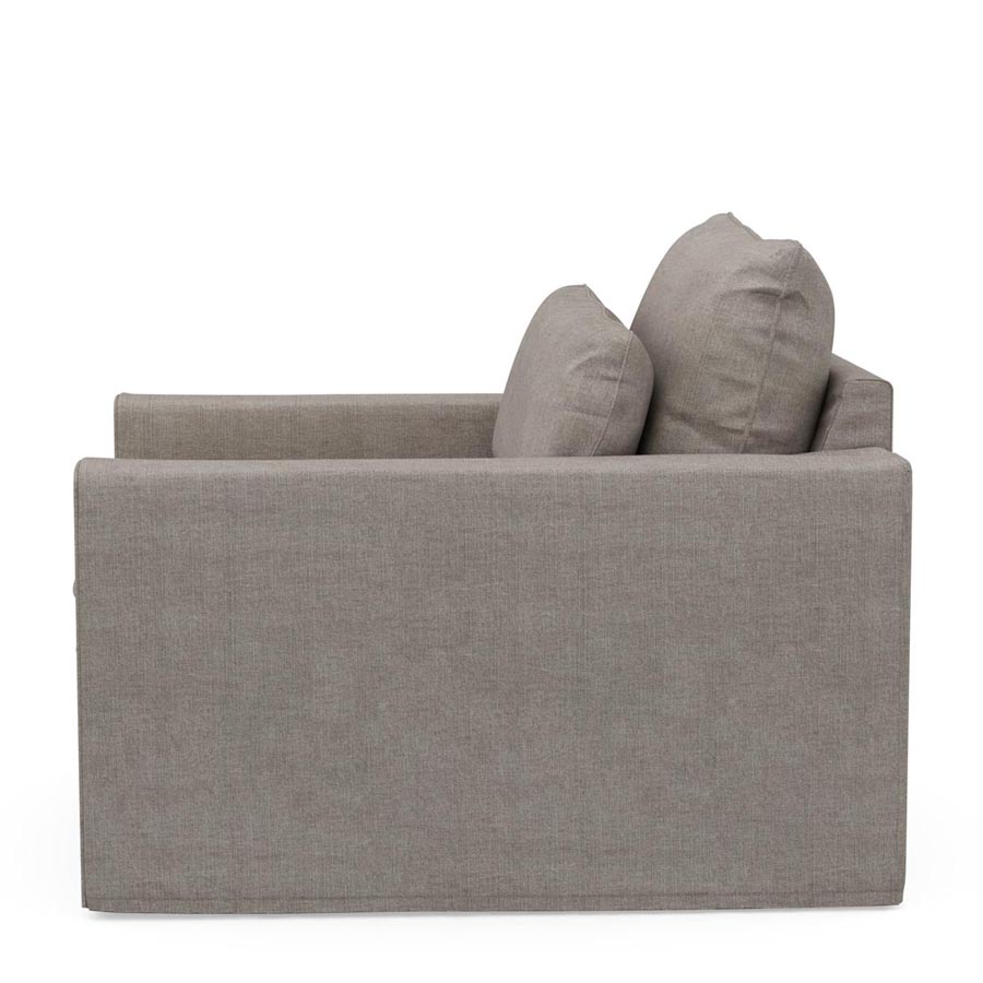 Continental Love Seat, washed cotton, stone