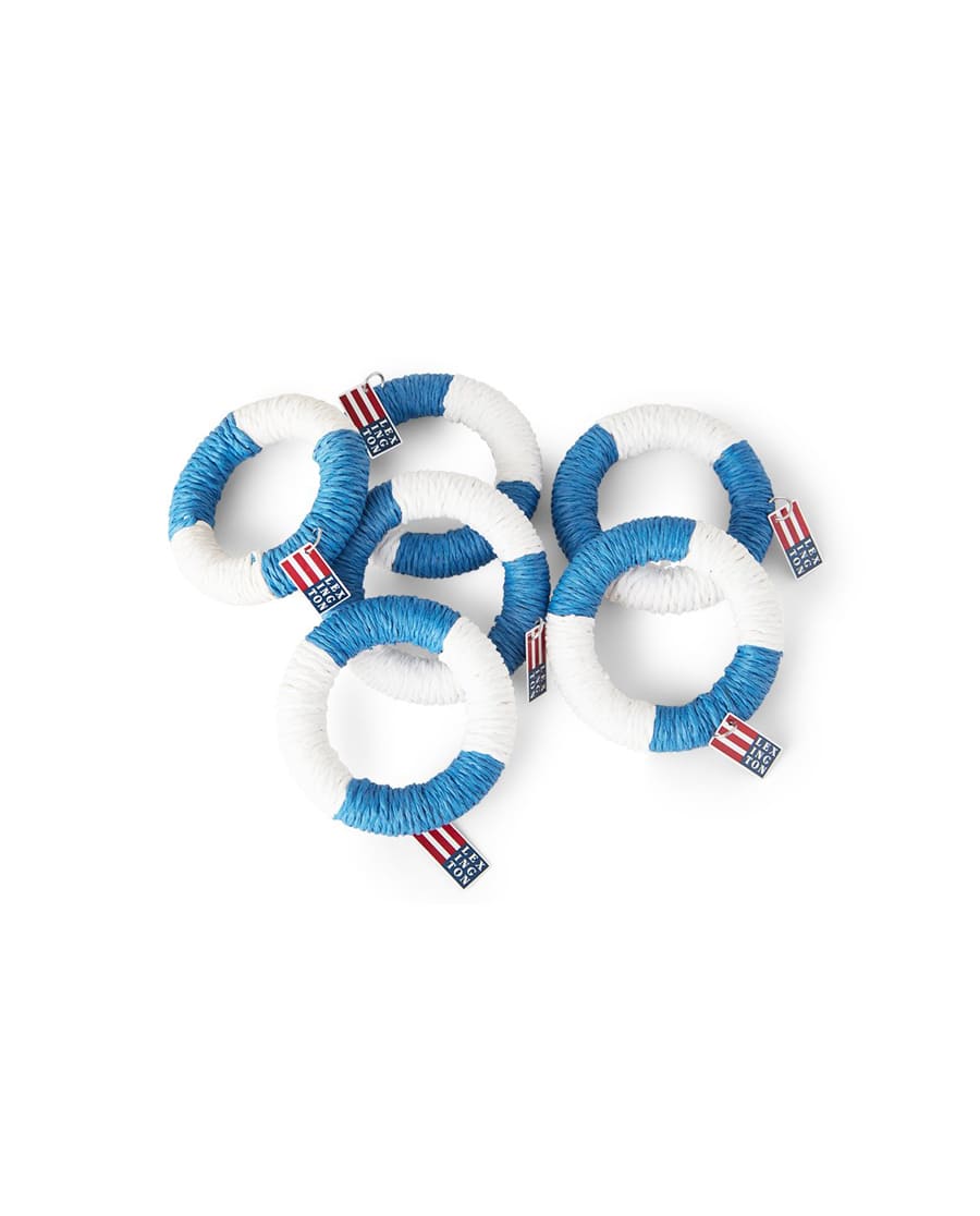 Paper Straw Napkin Ring white/blue