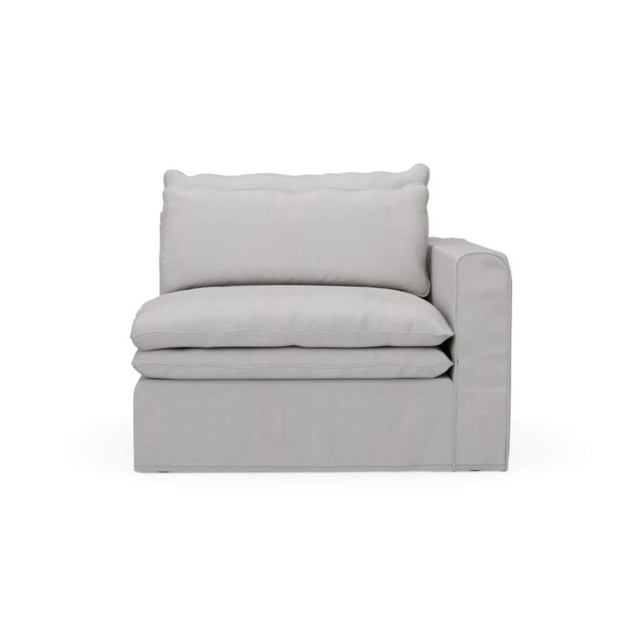 Continental Corner Right,  washed cotton, ash grey