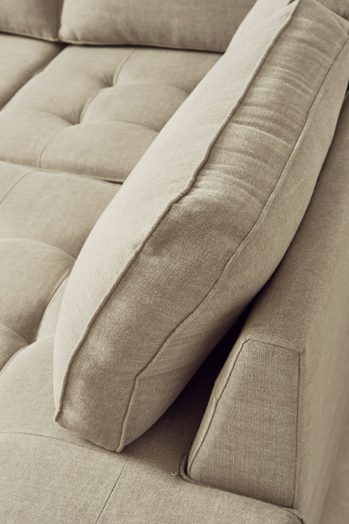 West Houston Ecksofa Chaiselongue Rechts, Baumwolle Natural