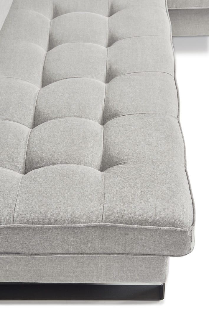 West Houston Ecksofa Chaiselongue Links, Baumwolle Ash Grey