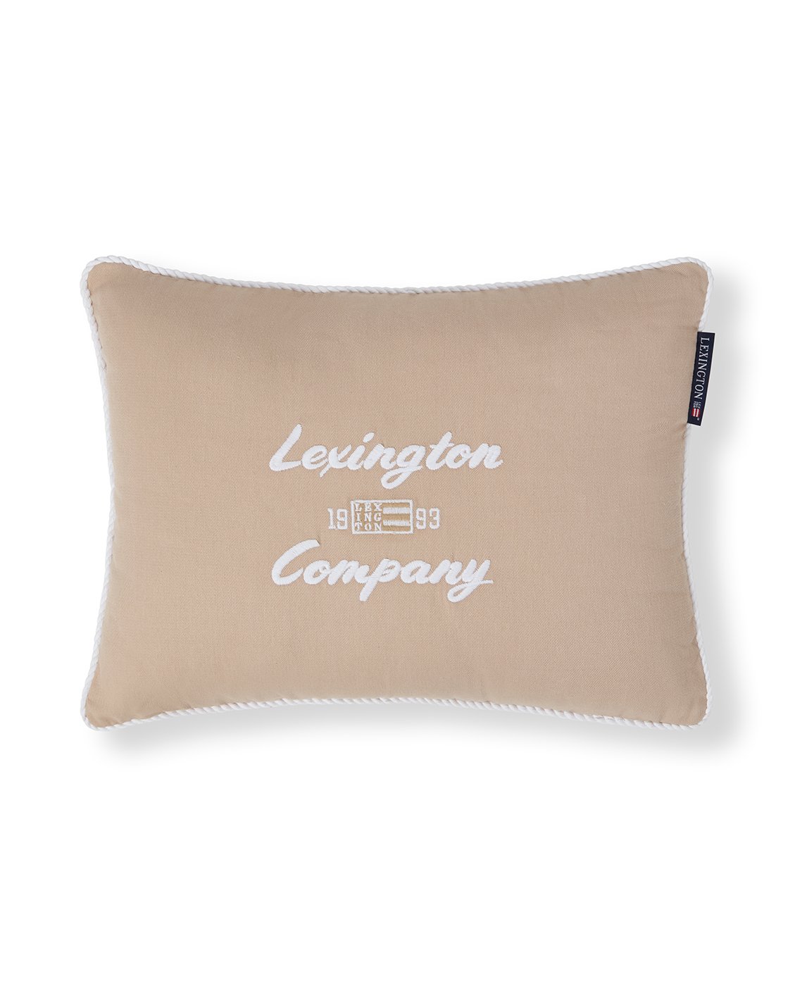 Kissen Logo 40x30 beige/white