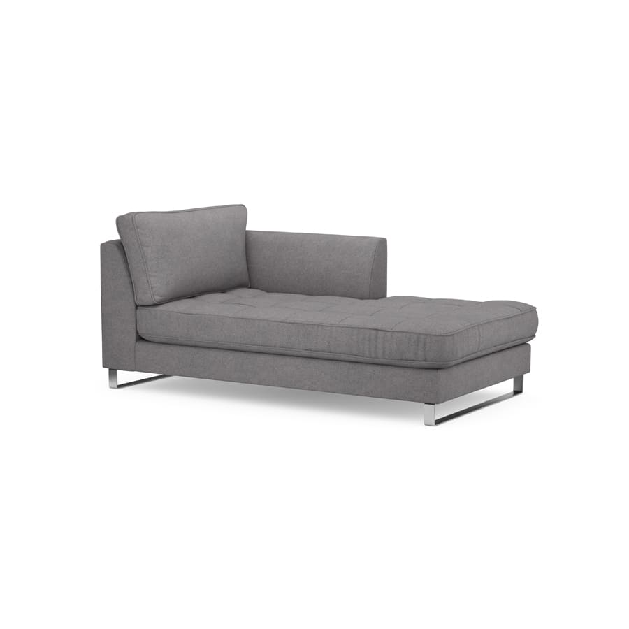 West Houston Chaiselongue Right, oxford weave, steel grey