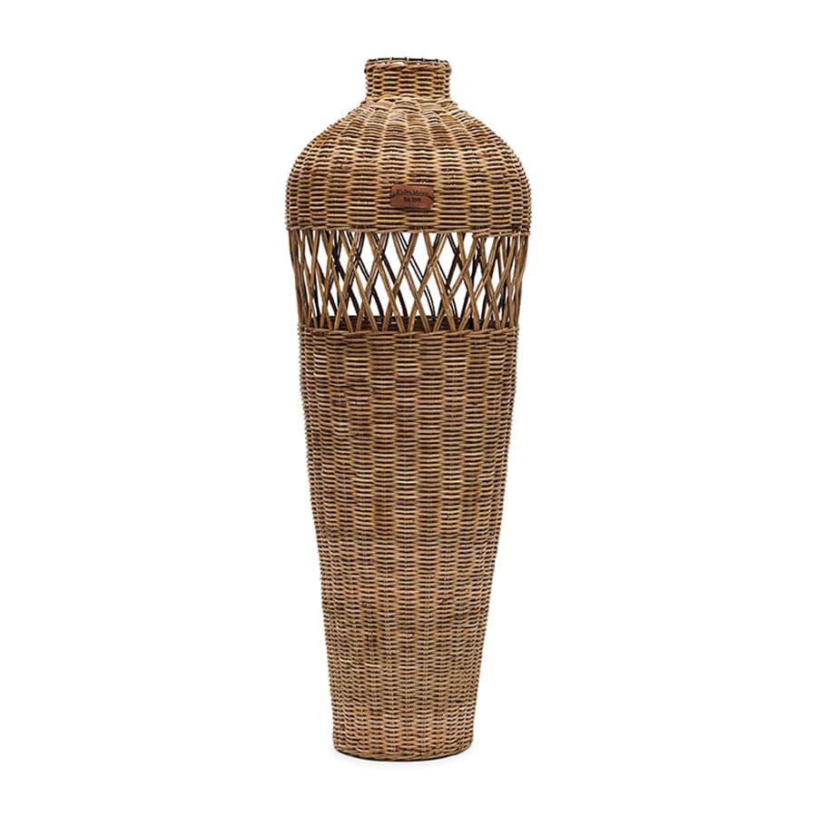 Rustic Rattan Cross Weave Vase