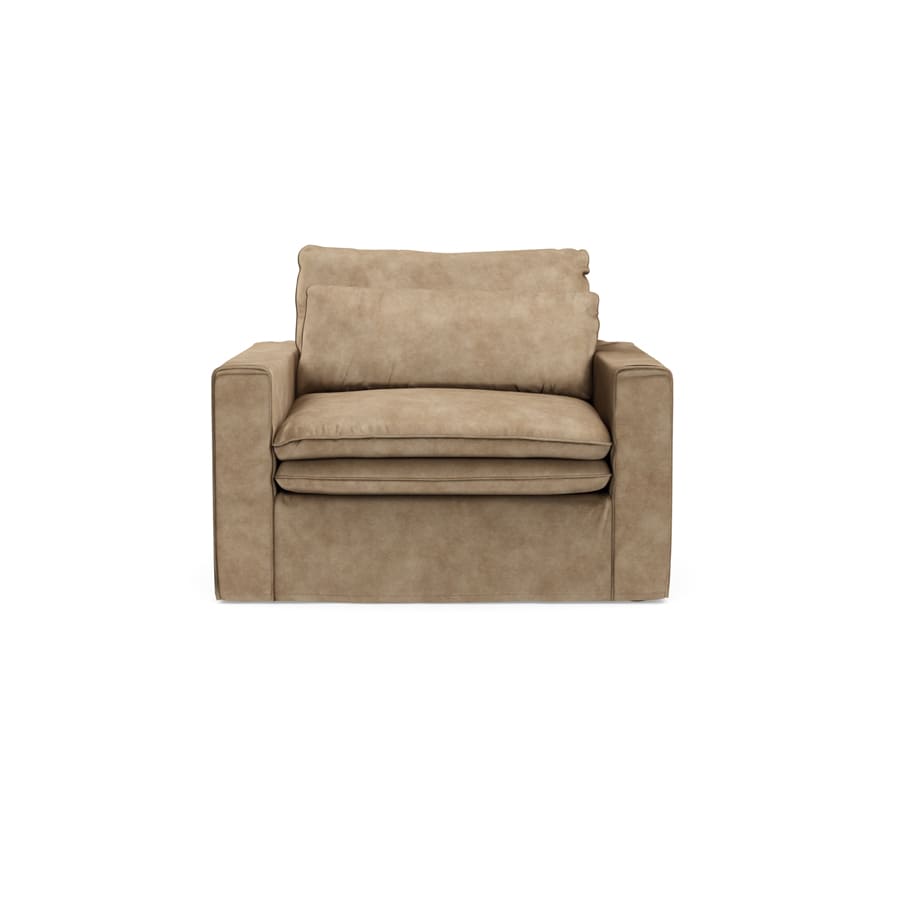 Continental Love Seat, velvet, golden beige