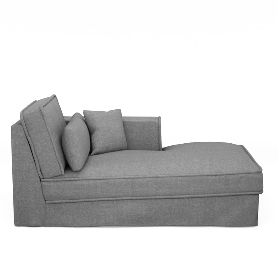 Metropolis Chaise Longue Rechts, Baumwolle Grey