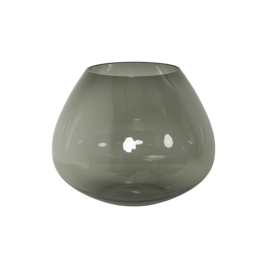 Vase/Candleholder Boudoir Bol Smoke Glass D44/H35