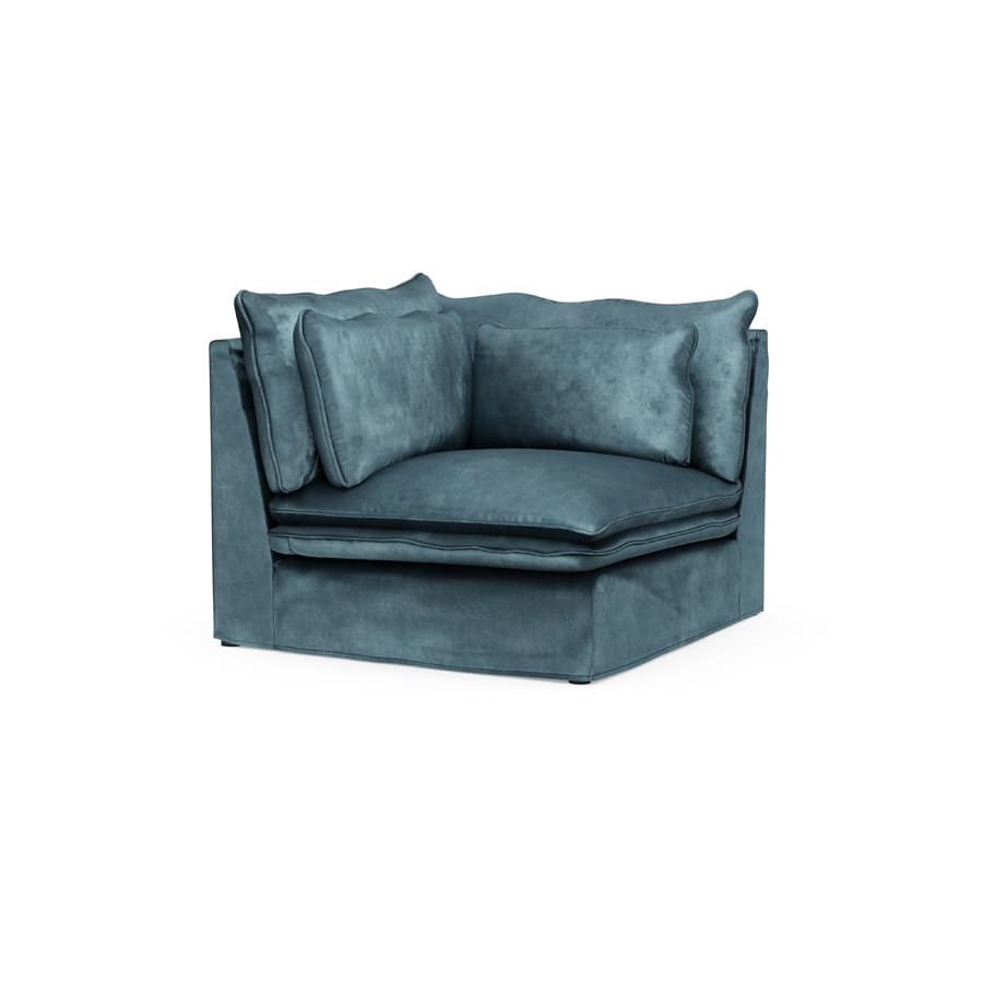 Continental Corner, velvet, petrol