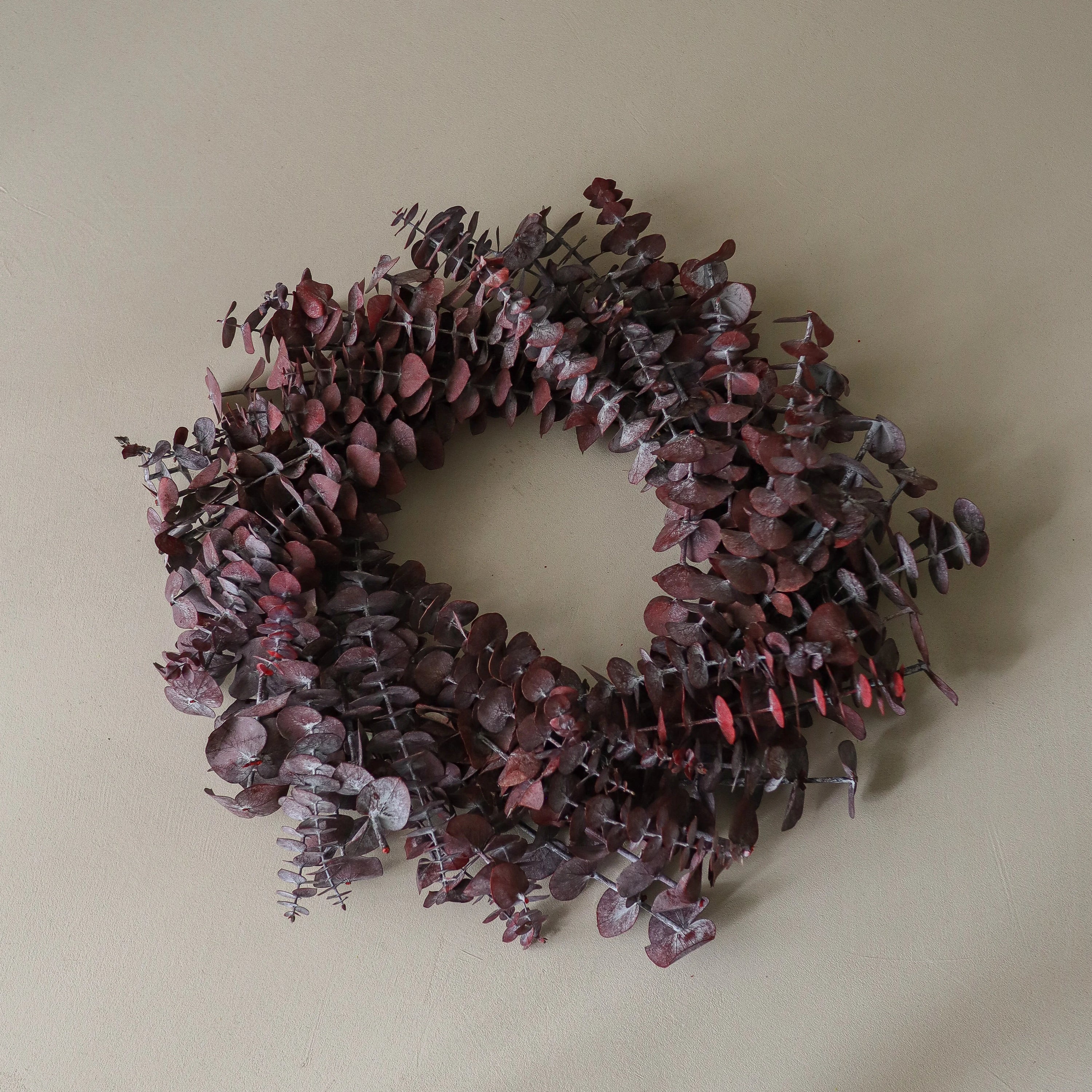 Dark Red Eucalyptus Wreath D40