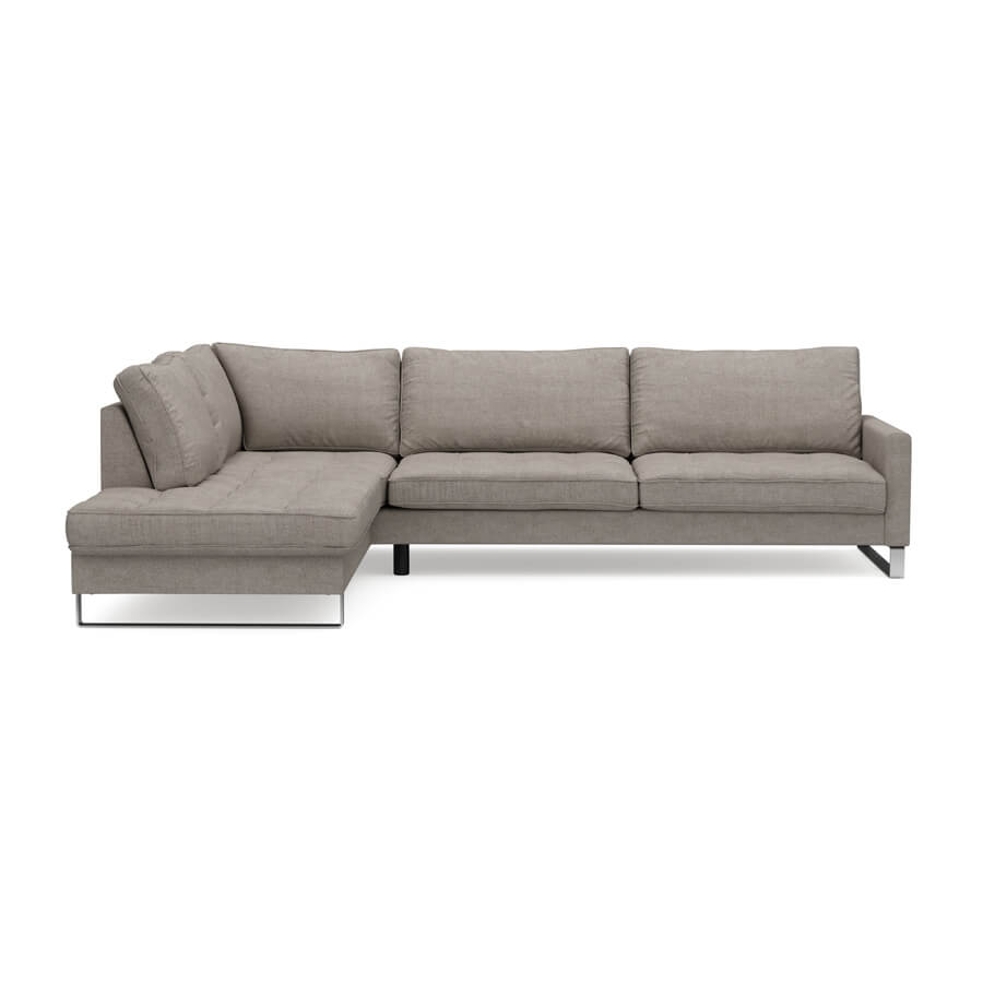 West Houston Ecksofa Chaiselongue Links, Baumwolle Stone