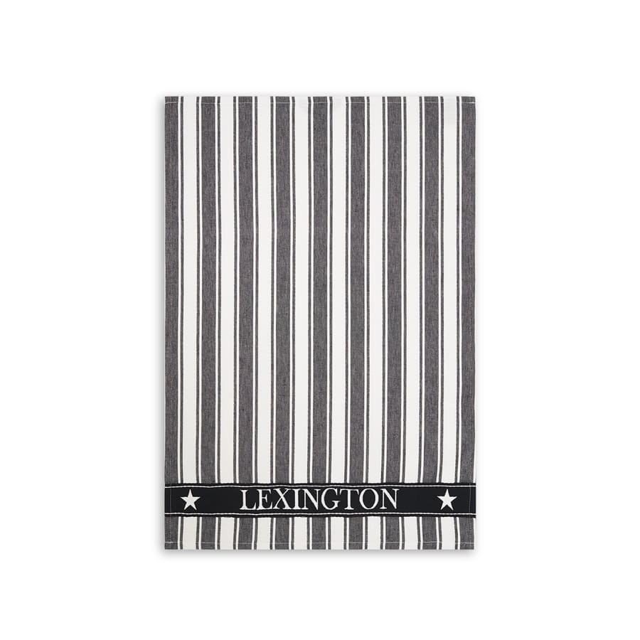 Icons Cotton Waffle Striped Black/White 50x70