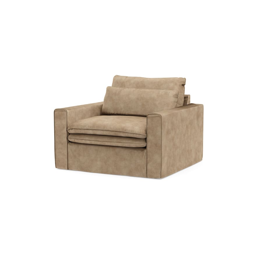 Continental Love Seat, velvet, golden beige