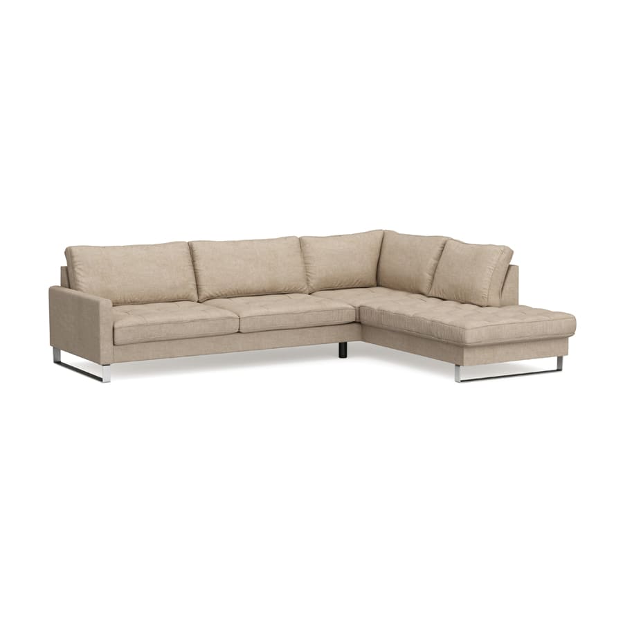 West Houston Ecksofa Chaiselongue Rechts, Baumwolle Natural