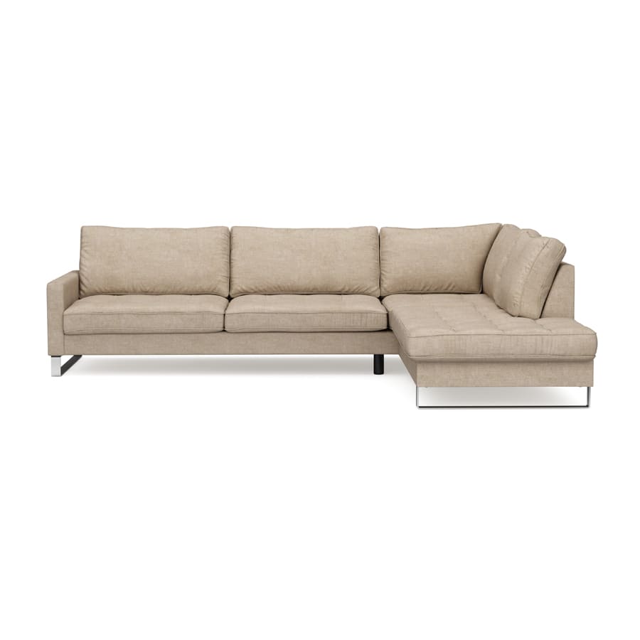 West Houston Ecksofa Chaiselongue Rechts, Baumwolle Natural
