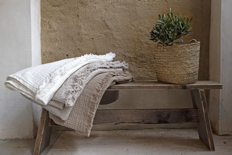 Plaid Puglia 130x260 offwhite
