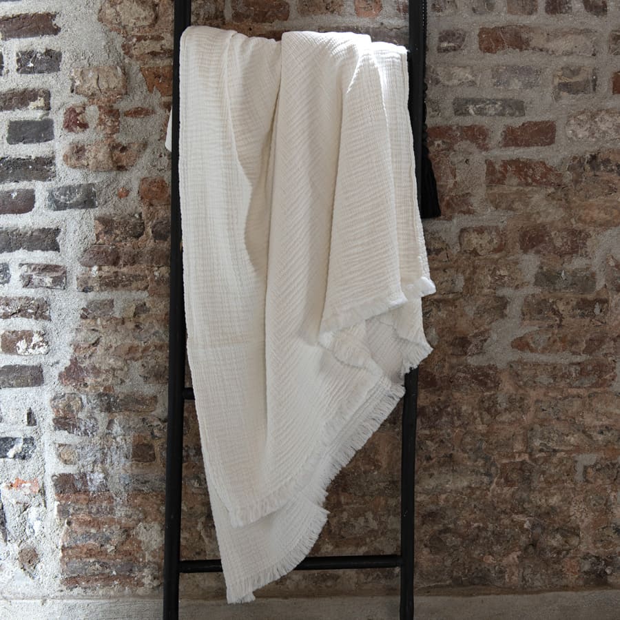 Plaid Puglia 130x260 offwhite