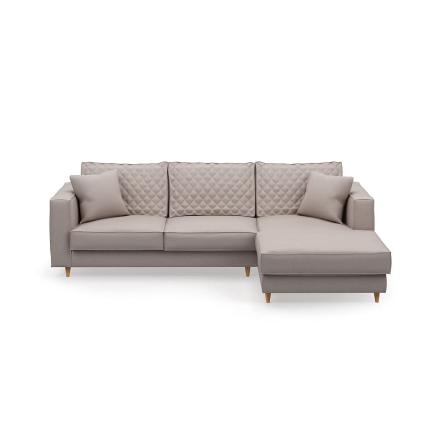 Kendall Sofa with Chaiselongue  Right, Pebbles Stone