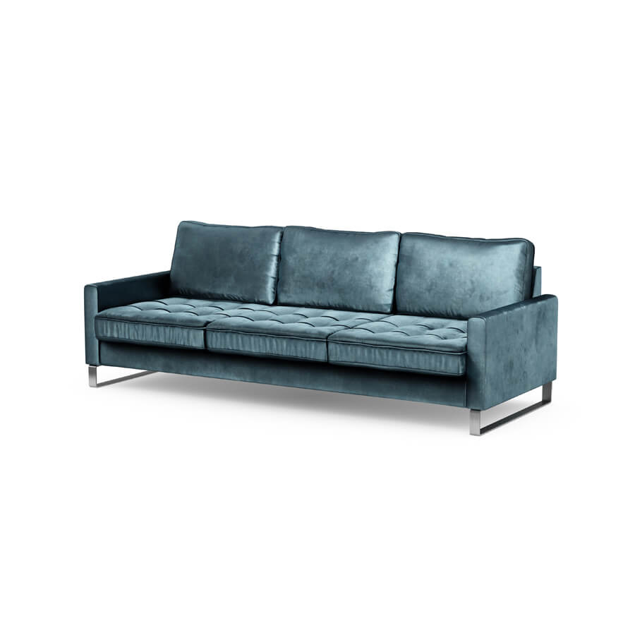 West Houston Sofa 3,5 Seater Velvet Petrol