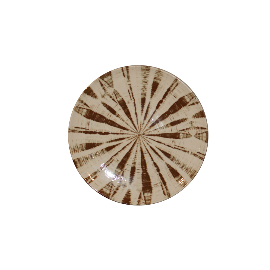 Plate Tribal Stripe Brown 26