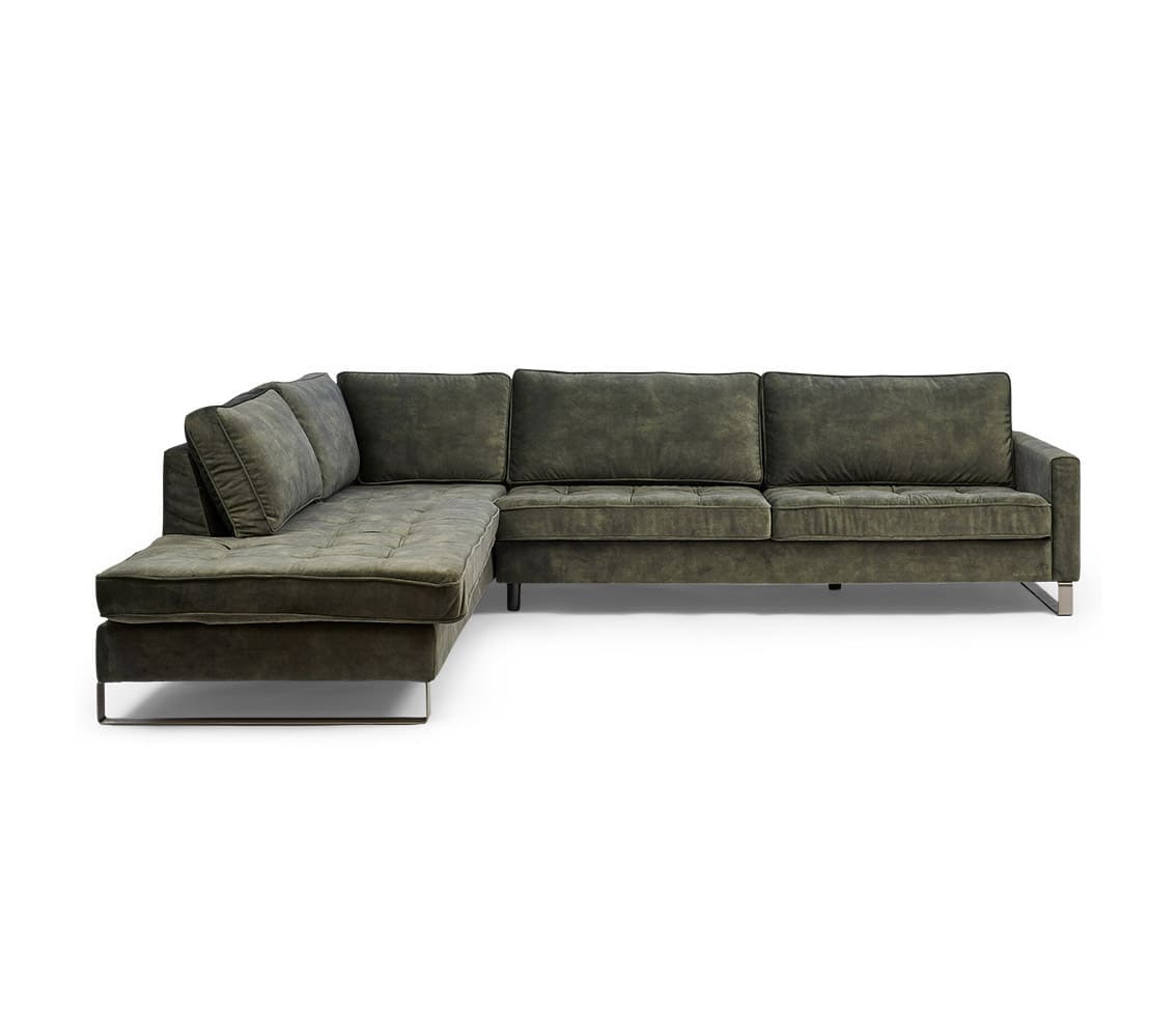 West Housten Corner Sofa CL Left Velvet Ivy