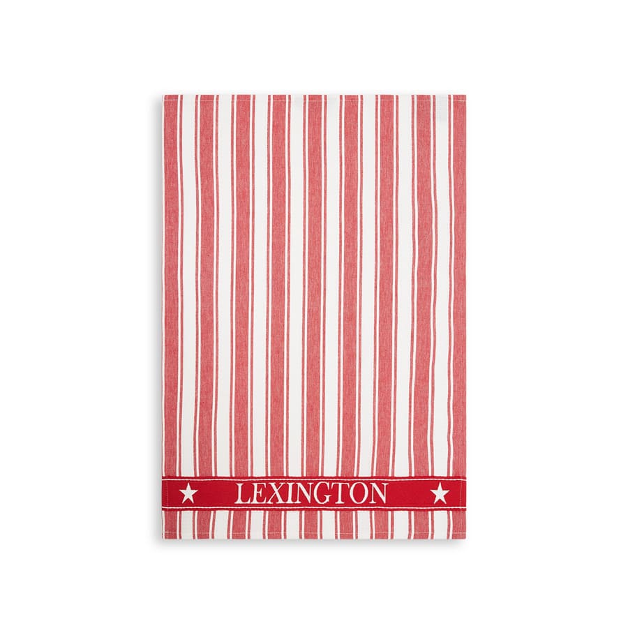 Icons Cotton Waffle Striped Red/White 50x70