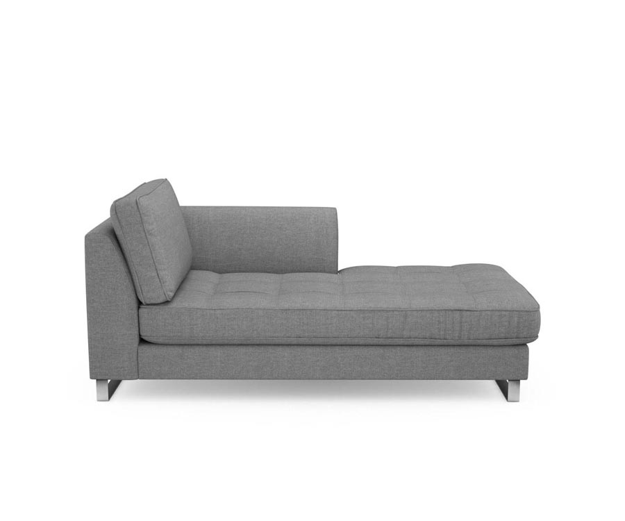 West Houston Chaiselongue Right, washed cotton, grey