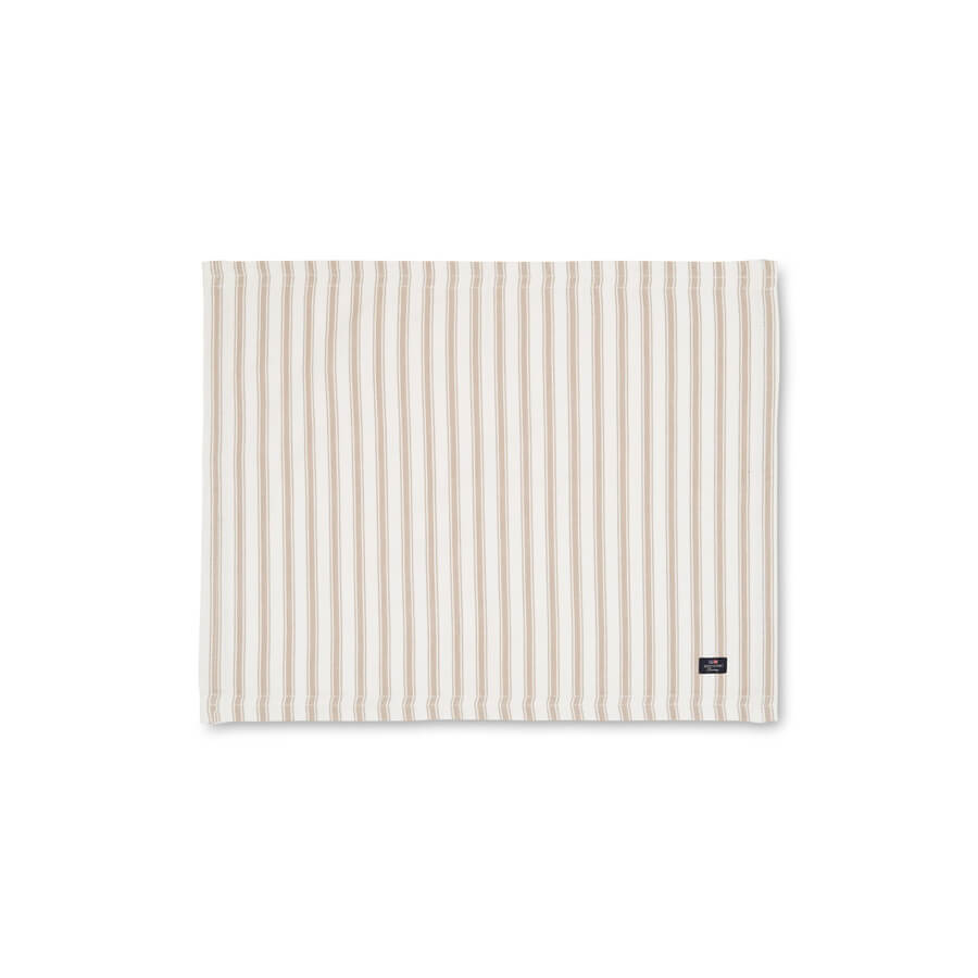 Icons Cotton Herringbone Placemat Beige/White 40x50