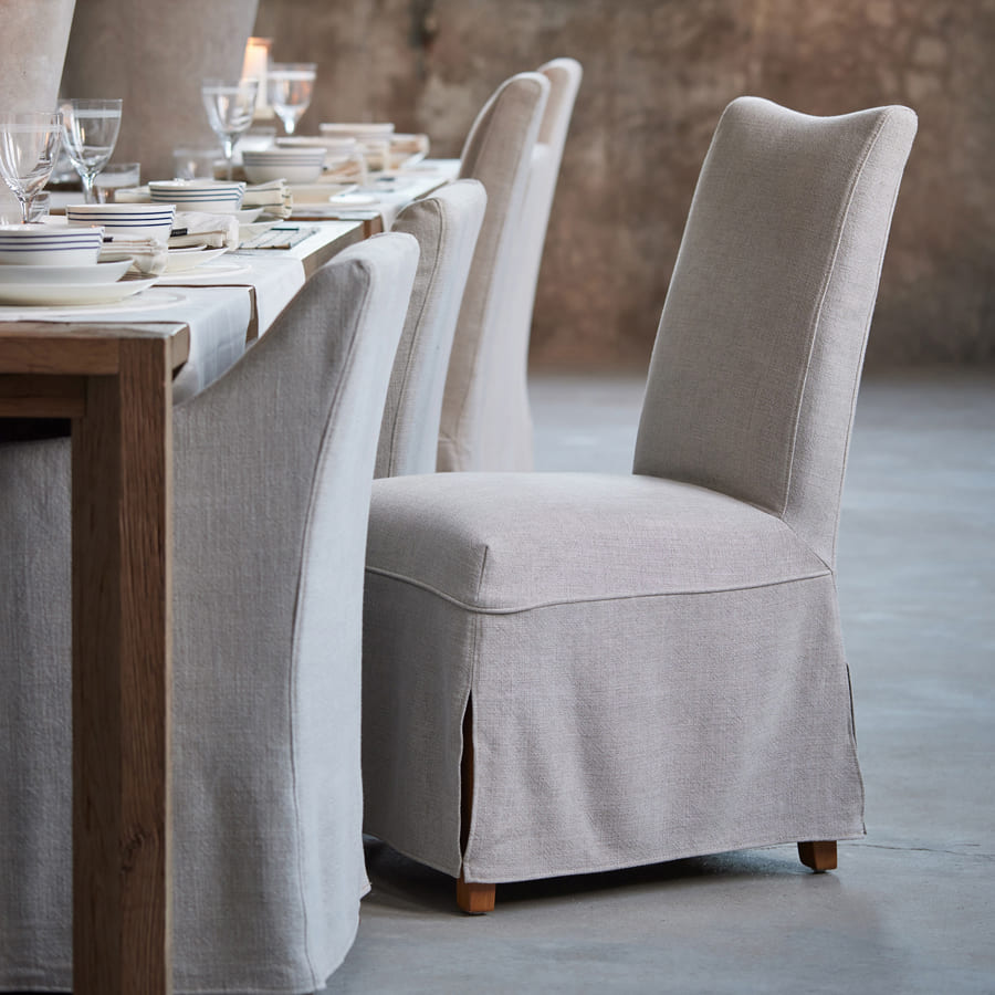 Monti Diningchair with Loose Cover Linen Fabulous Flax