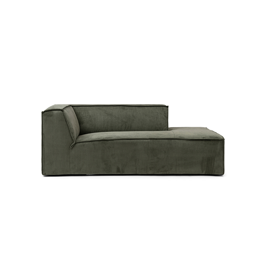 The Jagger Chaise Longue Right Moss Green