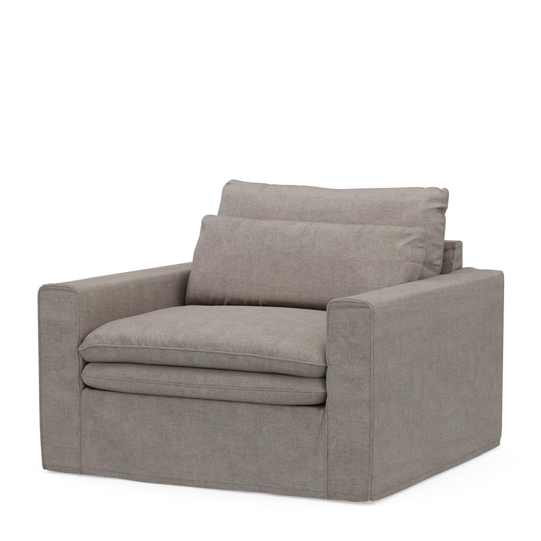 Continental Love Seat, washed cotton, stone