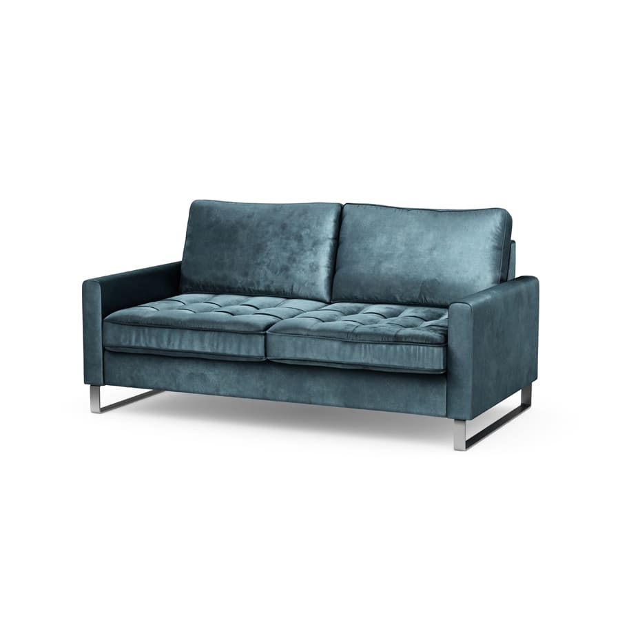 West Houston Sofa 2,5 Seater Velvet Petrol