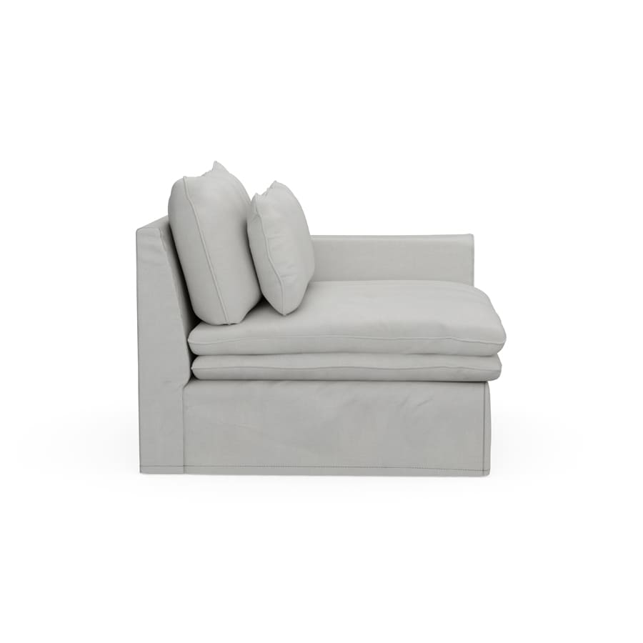 Continental Corner Right,  washed cotton, ash grey