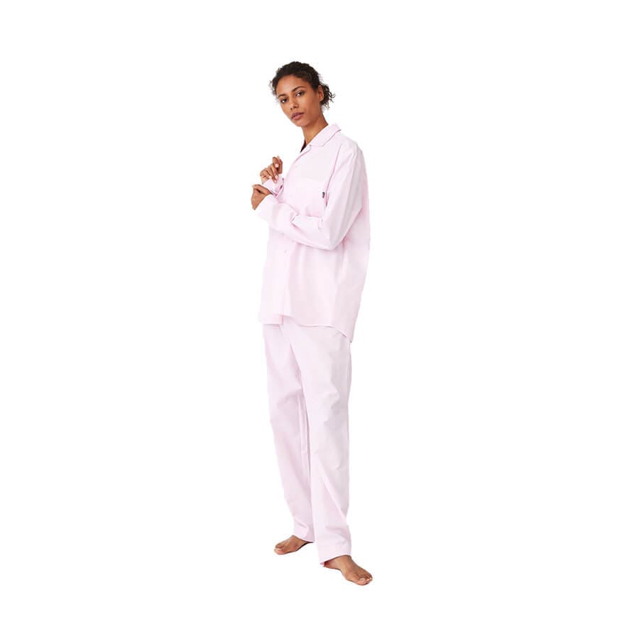 Pajama Set organic S pink/white