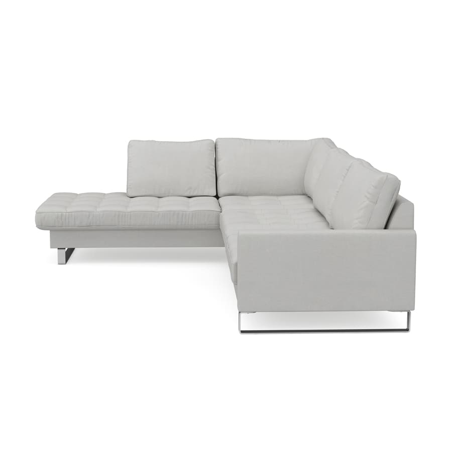 West Houston Ecksofa Chaiselongue Links, Baumwolle Ash Grey