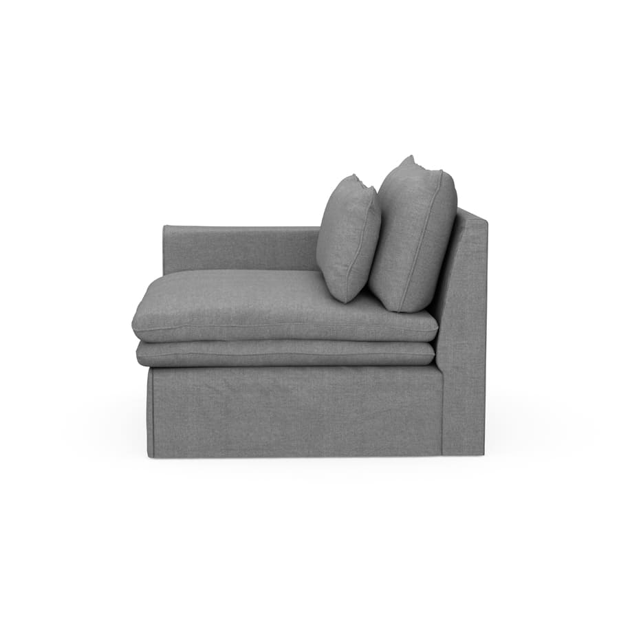 Continental Corner Left,  washed cotton, grey