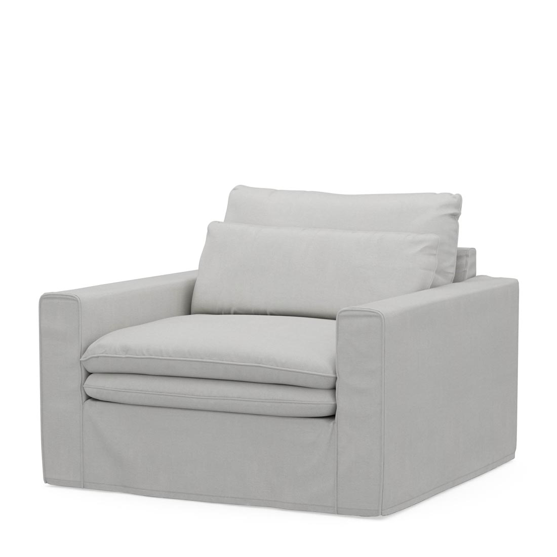 Continental Love Seat, washed cotton, ash grey
