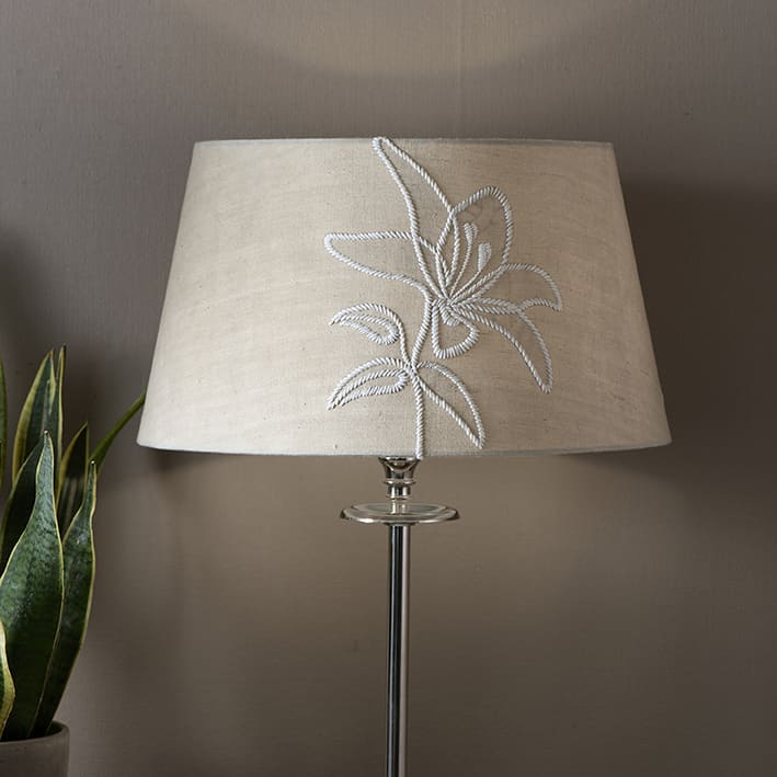 Embroidered Flower Lamp Shade 25x45