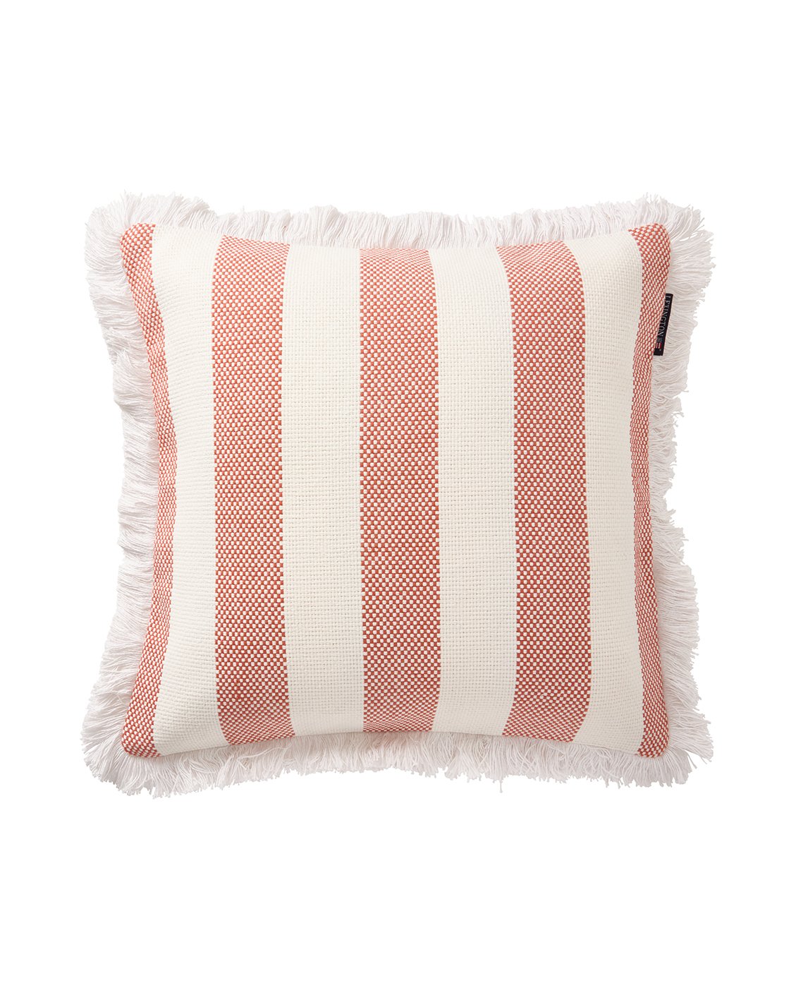 KB Block Striped Fringe 50x50 white/coral