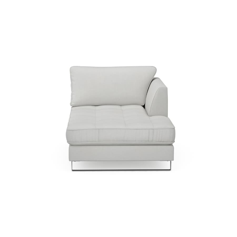 West Houston Chaise Longue Right, washed cotton, ash grey