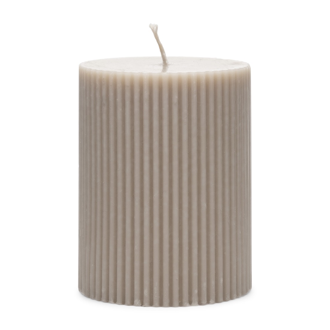 FineRib Pillar Candle flax 7x9
